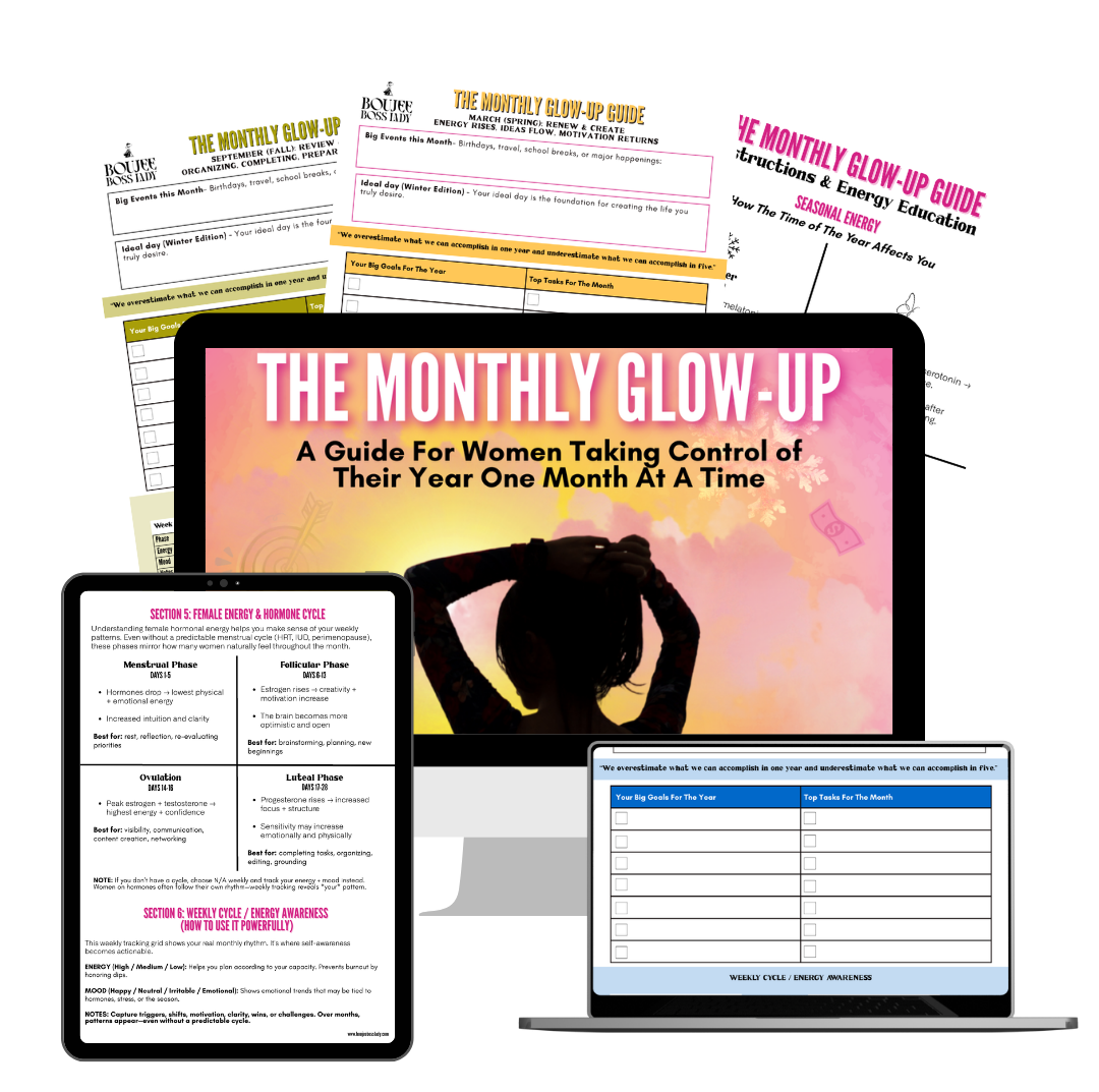 Boujee Boss Lady Glow Up Guide Monthly Planner For Women